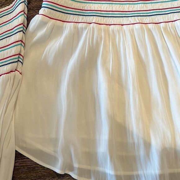 Ramy Brook White Off-Shoulder Top with Multicolor Stripes - Picture 10 of 12